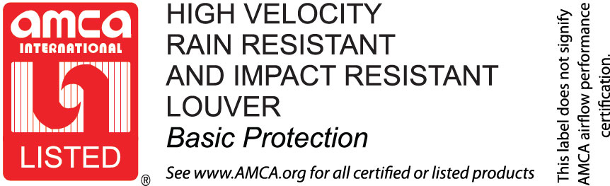 High Velocity Rain Resistant and Impact Resistant Louver-Basic Protection